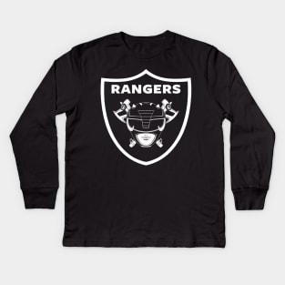 Rangers Superhero Sports Team Parody Mashup Kids Long Sleeve T-Shirt